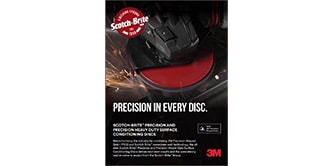 Image montrant la couverture de la brochure de la gamme de disques de traitement de surface de précision et de précision HD Scotch-Brite™

