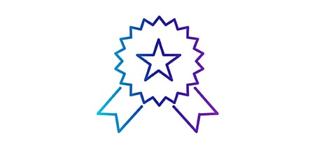 Icône représentant une médaille avec des rubans
