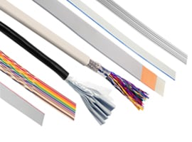 Photo de famille de divers câbles d’interconnexion pour usage industriel.