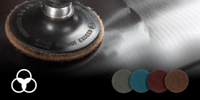 Grains profilés calibrés 3M ; en bas à gauche : Icône « polyvalent » à 3 cercles et icône des 2 triangles ; en bas à droite : 5 disques étiquetés « très fin », « fin », « moyen », « gros » et « extra gros »
