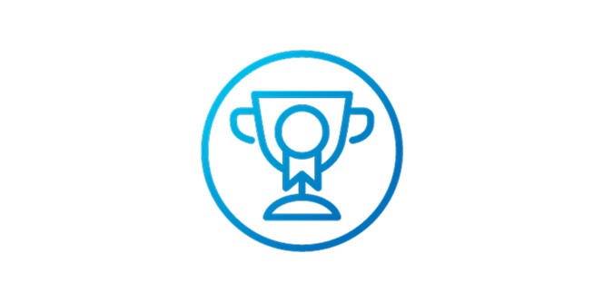 icône d'un trophée avec un ruban
