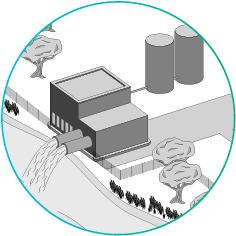 Icône Processus de désinfection et de décharge
