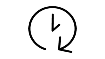 Icône de cercle fléché pour durée de vie accrue des abrasifs et moins de remplacements.
