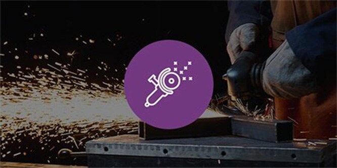 image d'arrière-plan de découpe de métal avec une icône illustrative
