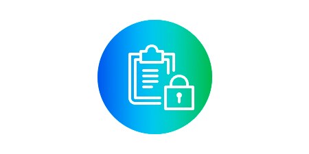 Icône d'un bout de papier avec texte et un cadenas montrant que l'information est à risque
